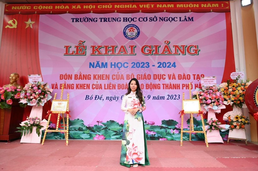 Cô Nguyễn Hồng Vân- Tổng phụ trách đội Trường THCS Ngọc Lâm (Long Biên, Hà Nội). Ảnh NVCC. ảnh 1