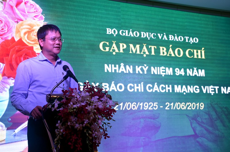 Thứ trưởng Bộ GD&ĐT Lê Hải An phát biểu tại buổi gặp mặt phóng viên, báo chí khu vực phía Nam