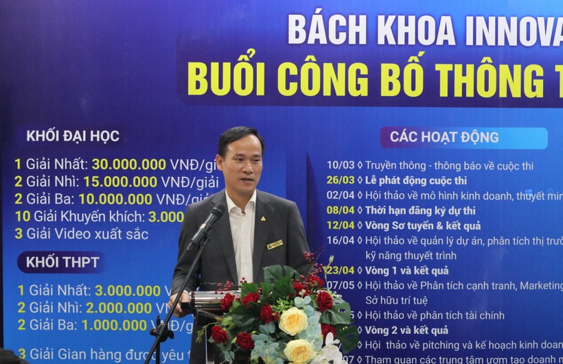 PGS.TS Nguyễn Danh Thảo - Phó Hiệu trưởng Trường ĐH Bách khoa TPHCM phát biểu tại lễ khởi động cuộc thi.