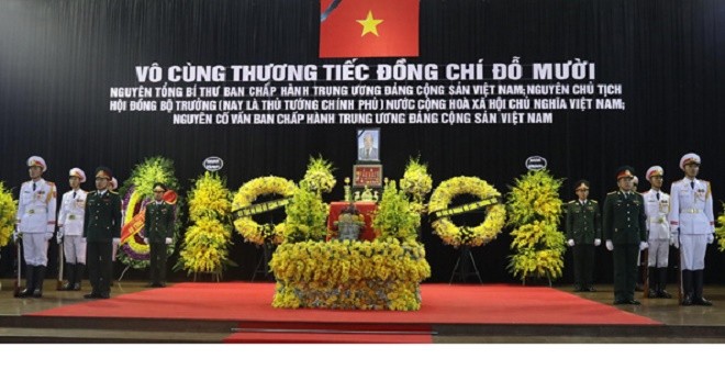 Lễ viếng nguyên Tổng bí thư Đỗ Mười bắt đầu từ 7h ngày 6/10 tại Nhà tang lễ quốc gia, số 5 Trần Thánh Tông (Hà Nội).