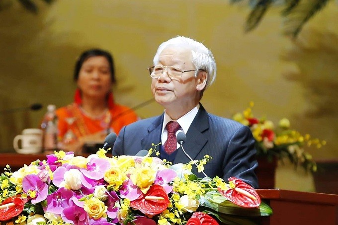 Tổng Bí thư, Chủ tịch nước Nguyễn Phú Trọng phát biểu tại Đại hội. Ảnh: VGP
