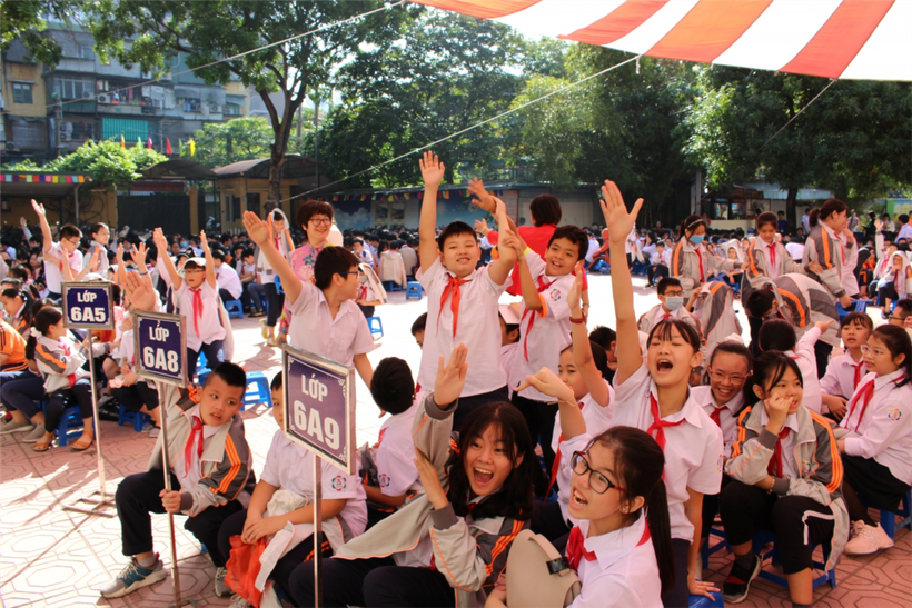 Học sinh Trường THCS Thành Công, Ba Đình, HN tổ chức phát động hưởng ứng Ngày pháp luật Việt Nam (9/11).