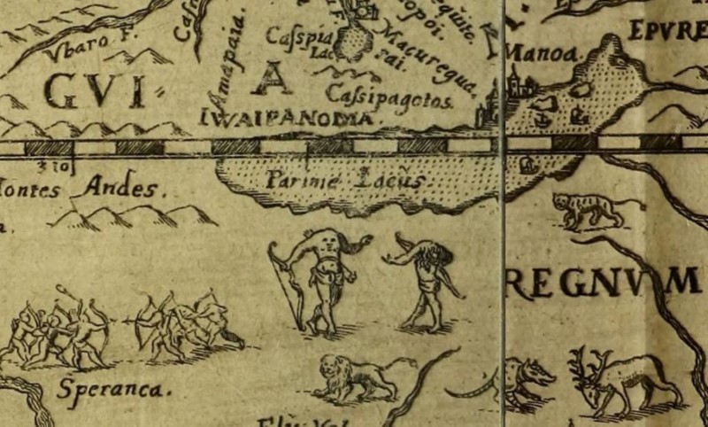 Bản in miêu tả người không đầu trong quyển “Khám phá Guiana” của Sir Walter Raleigh.