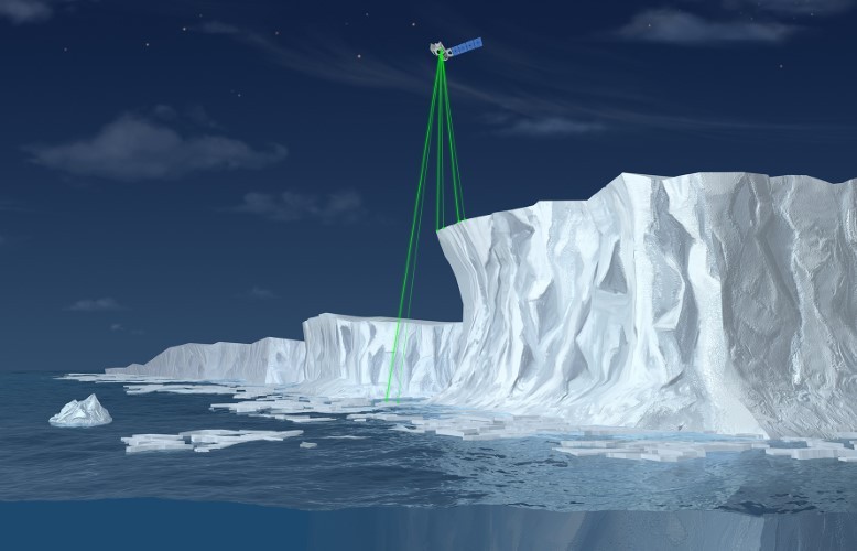 ICESat-2 trang bị hệ thống laser giúp đo độ dày của băng.