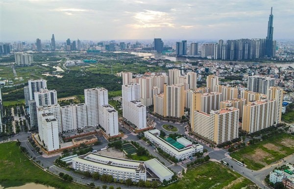 Toàn cảnh phân khu có 3.790 căn hộ tái định cư tại khu đô thị mới Thủ Thiêm.