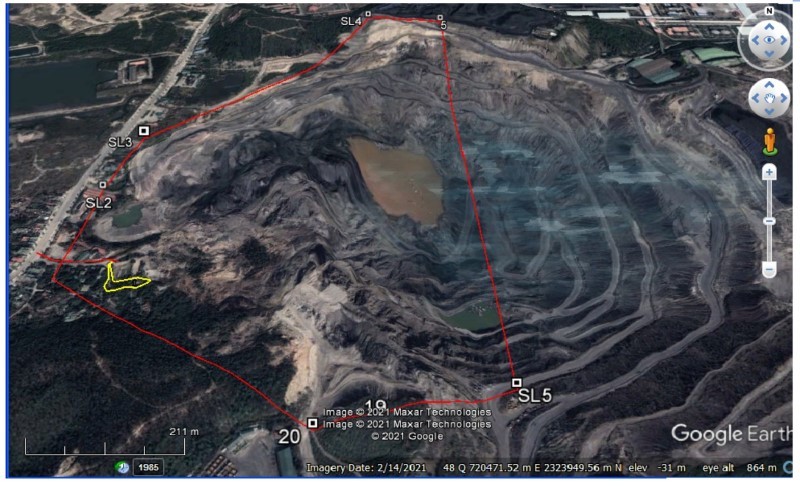 Sơ đồ, tọa độ khai thác mỏ Suối Lại mở rộng được Bộ TN&MT cấp phép Ảnh: Người dân cung cấp