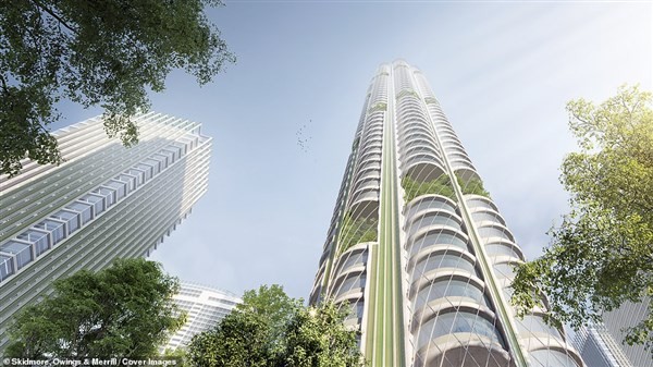 “Hiệu ứng ngăn xếp” của tháp sẽ giúp hút không khí vào giữa tòa nhà để xử lý quá trình khai thác carbon.