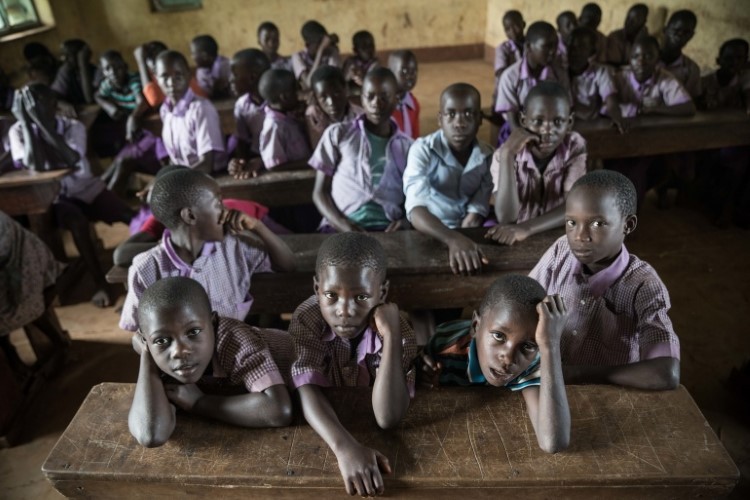 Một lớp học tại Uganda trước khi dịch Covid-19 bùng phát.