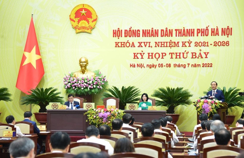 Quang cảnh Kỳ họp thứ 7, HĐND TP Hà Nội khóa XVI.