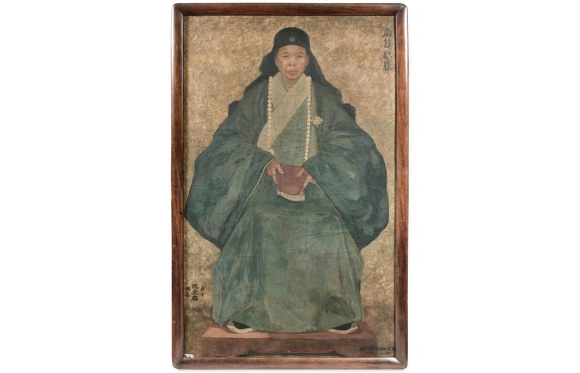 Tác phẩm 'Chân dung mẹ tôi' của Nguyễn Nam Sơn có giá gõ búa 200.000 euro (hơn 5 tỉ đồng Việt Nam).