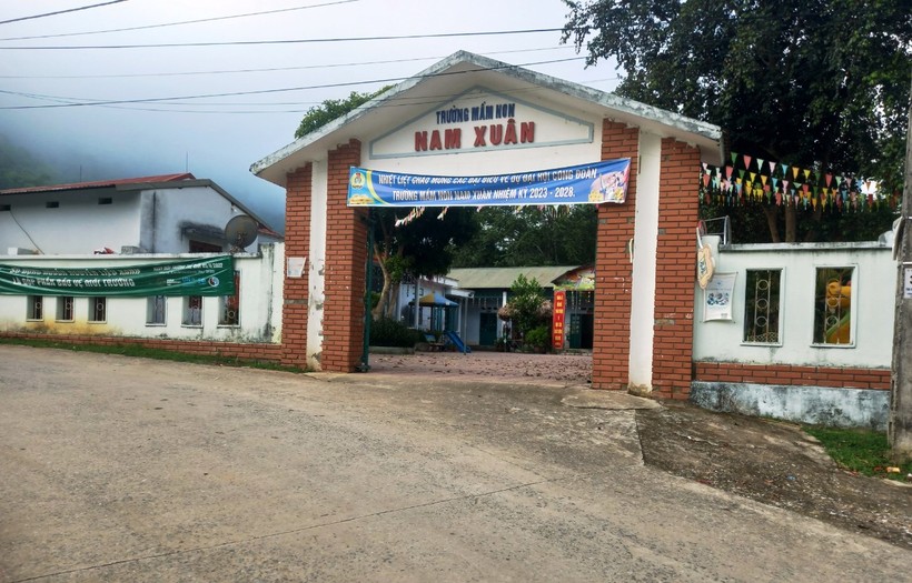Trường Mầm non Nam Xuân, nơi xảy ra vụ việc.