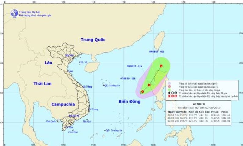 Áp thấp nhiệt đới trên Biển Đông rủi ro thiên tai cấp độ 3