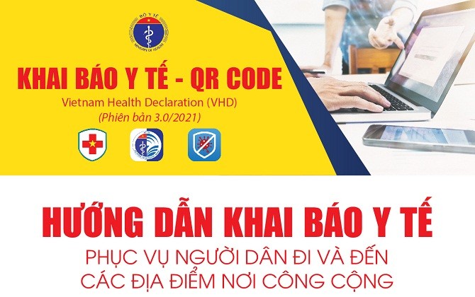 Bộ Y tế hướng dẫn khai báo y tế - QR Code. Nguồn: Sở Y tế Hà Nội.