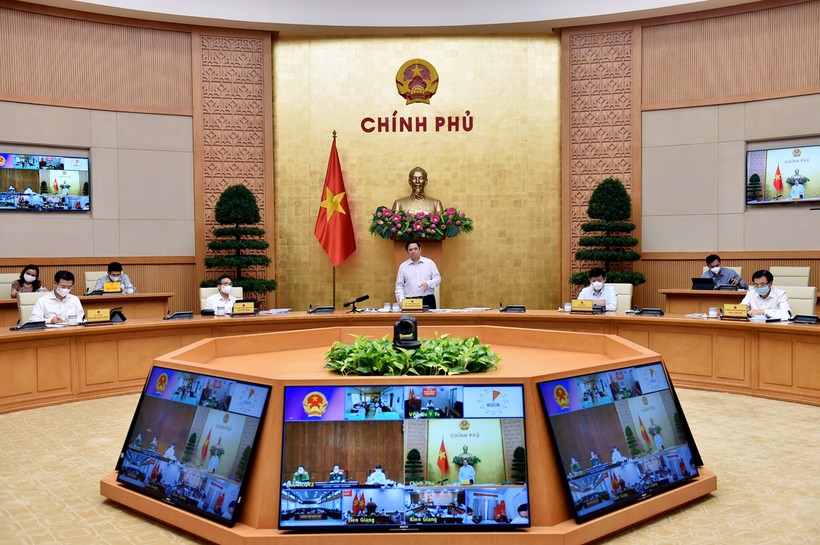 Thủ tướng Chính phủ Phạm Minh Chính phát biểu tại cuộc họp. Ảnh: VGP/Nhật Bắc. 