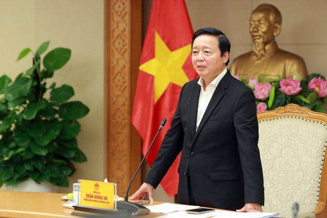 Phó Thủ tướng Trần Hồng Hà phát biểu tại cuộc họp. Ảnh: VGP.
