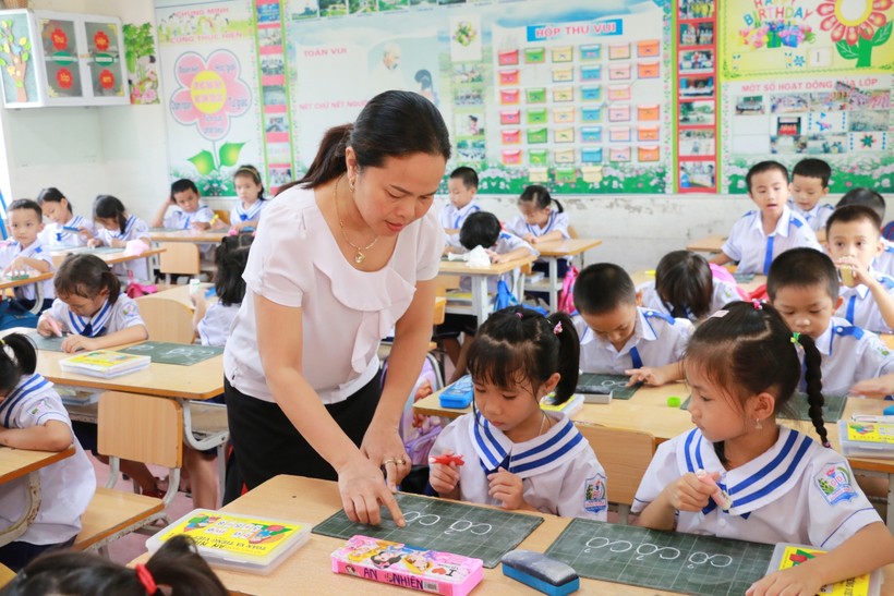 Tiết học của cô trò Trường Tiểu học Nghi Xuân (huyện Nghi Lộc, Nghệ An)