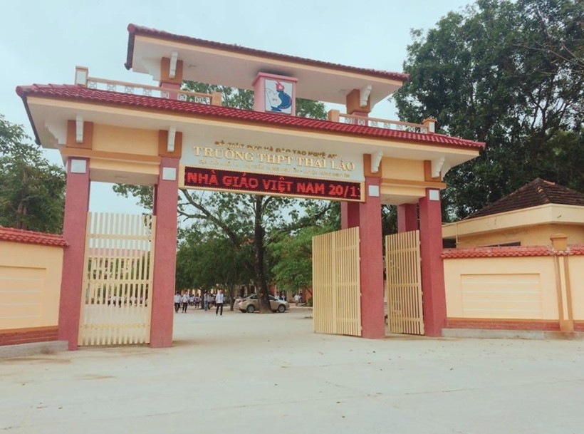 Trường THPT Thái Lão (huyện Hưng Nguyên, Nghệ An) có số thí sinh đăng ký tuyển sinh vào lớp 10 năm 2023 tăng đột biến so với các năm trước. Ảnh: Hồ Lài.
