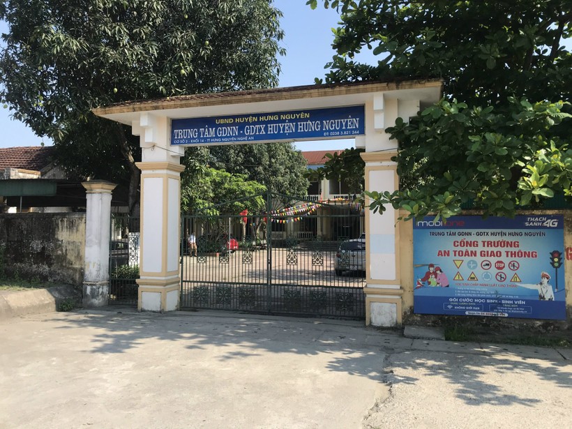 Trung tâm Giáo dục nghề nghiệp - Giáo dục thường xuyên huyện Hưng Nguyên, Nghệ An. Ảnh: Hồ Lài.