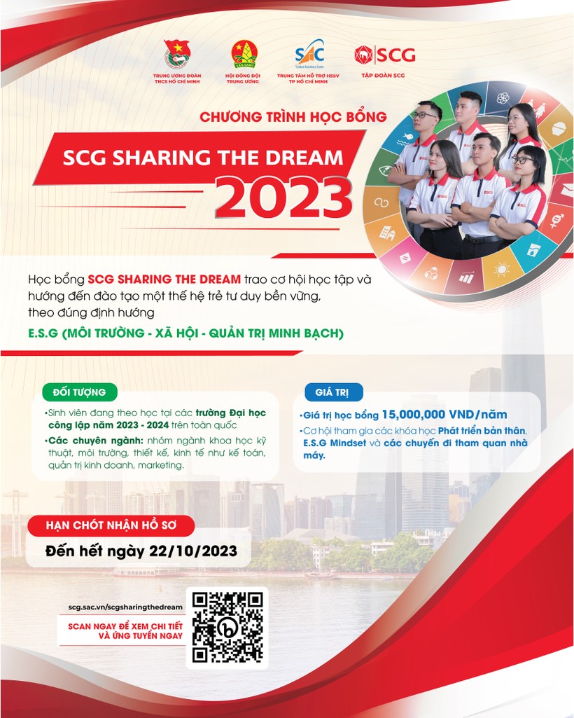 Thông tin về học bổng SCG Sharing The Dream năm 2023 cho sinh viên. Ảnh: BTC ảnh 1
