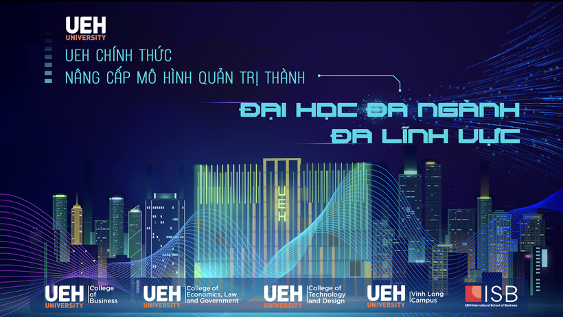 Mô hình quản trị của Đại học Kinh tế TPHCM gồm các trường thành viên, phân hiệu, khoa/viện. Ảnh: UEH ảnh 1