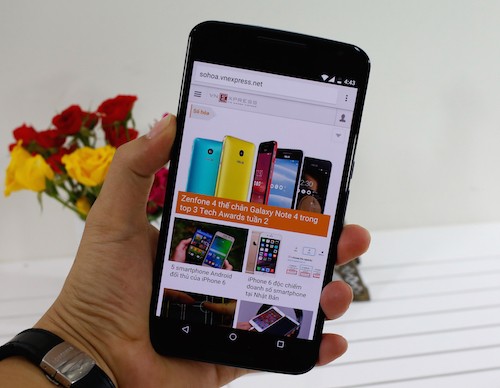 Nexus 6 với cấu hình mạnh mẽ cùng hệ điều hành gốc Android L mới nhất. Ảnh: Huy Đức