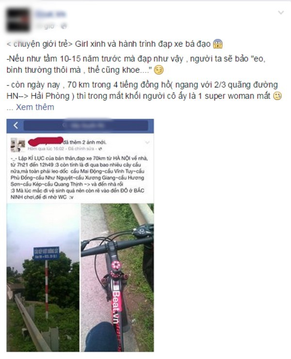 Cô gái đạp xe 70 km trong 5 giờ về nhà gây xôn xao cộng đồng mạng