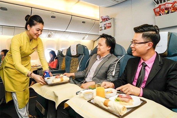 Món ăn trên các chuyến bay của Vietnam Airlines ngày càng phong phú. Ảnh: Thanh Tùng