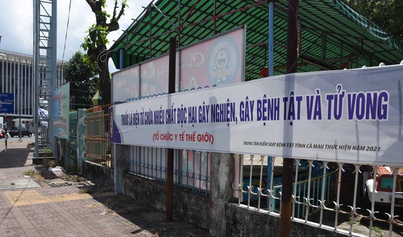 Tuyên truyền phòng chống tác hại thuốc lá trong trường học ở tỉnh Cà Mau. Ảnh: CDC Cà Mau.