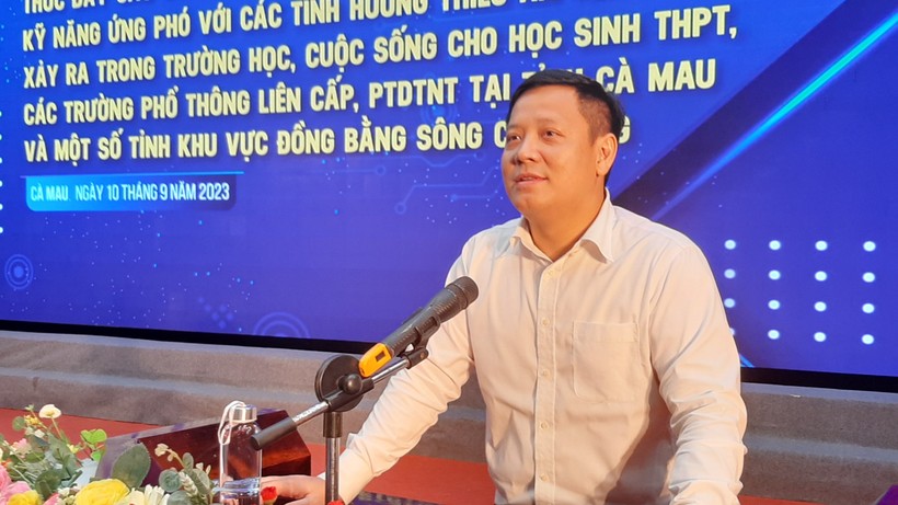GS,TS Lê Anh Vinh, Viện trưởng Viện Khoa học Giáo dục Việt Nam phát biểu tại buổi tọa đàm.