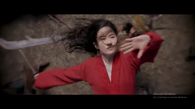 Phim “Hoa Mộc Lan” với sự tham gia của Lưu Diệc Phi – nữ diễn viên từng ủng hộ đường lưỡi bò phi pháp đang bị tẩy chay. Ảnh: Chụp từ màn hình trailer phim “Hoa Mộc Lan”. 