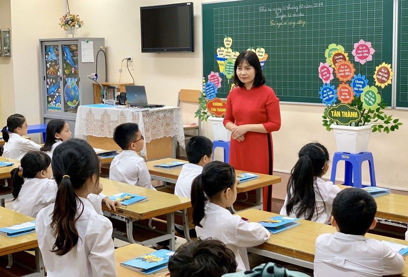 Một giờ học tại Trường Tiểu học Trần Quốc Toản, Hoàn Kiếm, Hà Nội. 