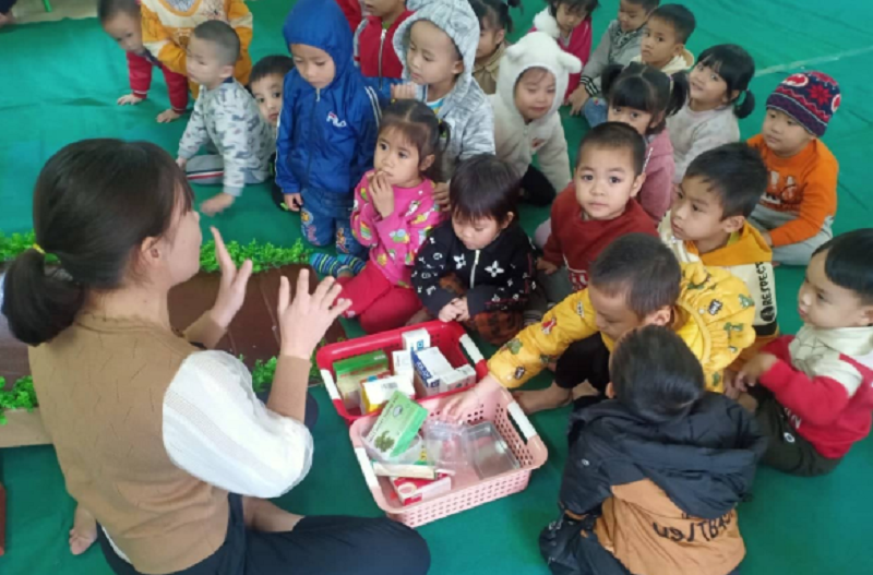 Trẻ làm trung tâm trong mọi hoạt động ở Trường Mầm non Hưng Khánh.