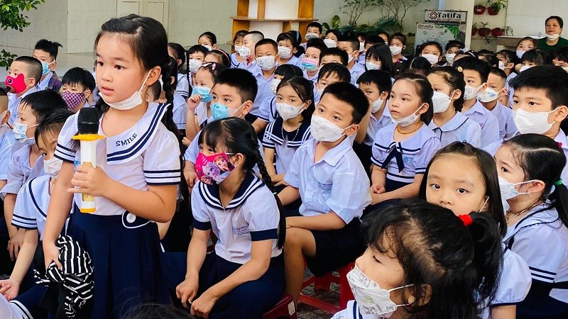 Do diện tích sân trường nhỏ hẹp nên Trường Tiểu học Lê Lai (quận Hải Châu) rất khó để tổ chức các hoạt động ngoại khóa cho toàn bộ học sinh nhà trường