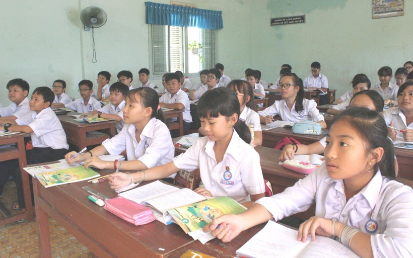 Giờ học tại Trường THCS Kim Hồng (TP Cao Lãnh, Đồng Tháp). 