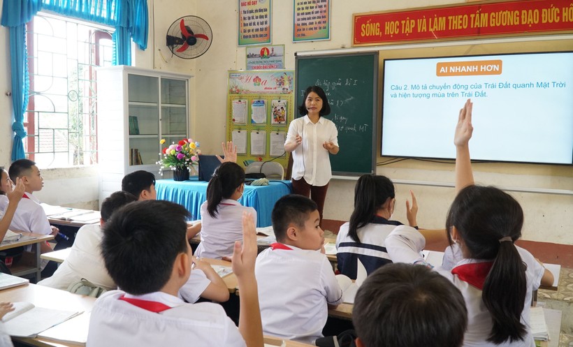 Giờ học tại Trường THCS Lý Nhật Quang (huyện Đô Lương, Nghệ An).