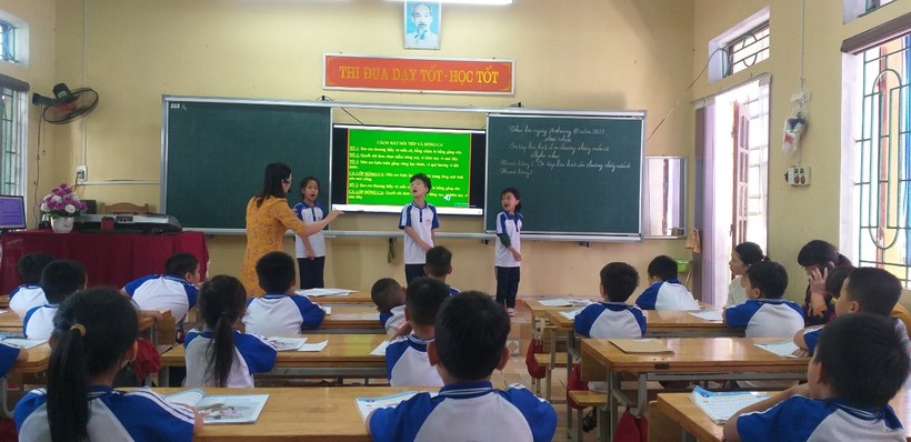 Giờ học tại Trường Tiểu học Thụy Sơn (huyện Thái Thụy, tỉnh Thái Bình). Ảnh: NTCC
