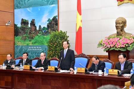 Thay mặt Chính phủ, Thủ tướng Nguyễn Tấn Dũng đánh giá cao UBTWMTTQ Việt Nam đã phối hợp chặt chẽ với Chính phủ trong thực hiện nhiệm chung - Ảnh: VGP
