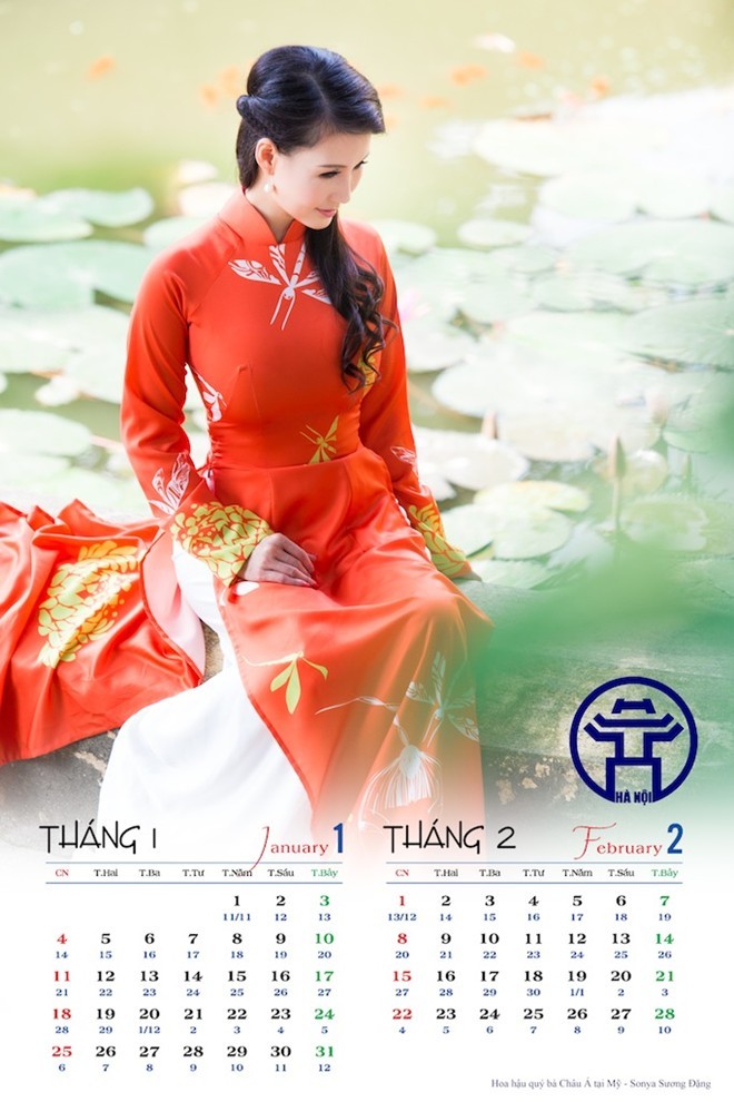 Hoa hậu Trần Thị Quỳnh chụp ảnh lịch về Hà Nội