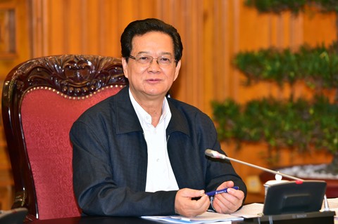 Thủ tướng Nguyễn Tấn Dũng làm việc với Hội Chữ thập đỏ Việt Nam - Ảnh: VGP