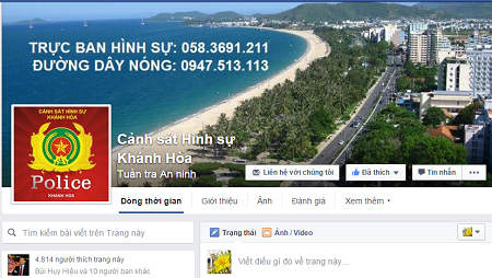 Công an Khánh Hòa nhận nhiều tin tố tội phạm khi mở facebook