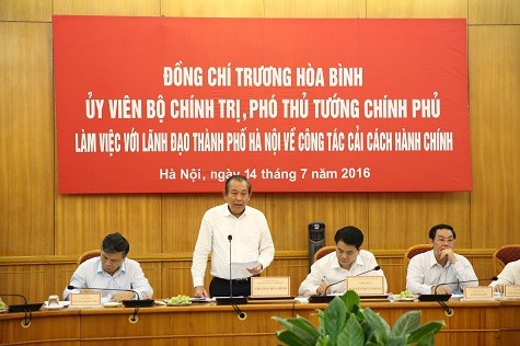 Phó Thủ tướng Trương Hòa Bình phát biểu tại buổi làm việc. Ảnh: VGP