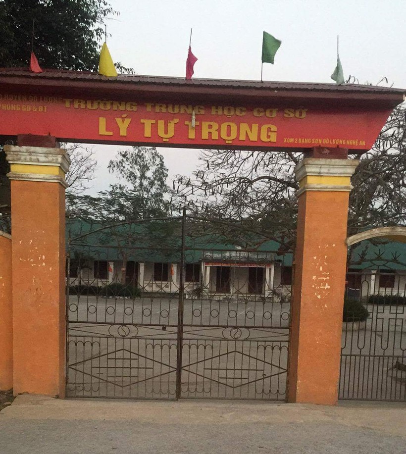 Trường THCS Lý Tự Trọng, xã Đặng Sơn, huyện Đô Lương) - nơi xảy ra vụ việc
