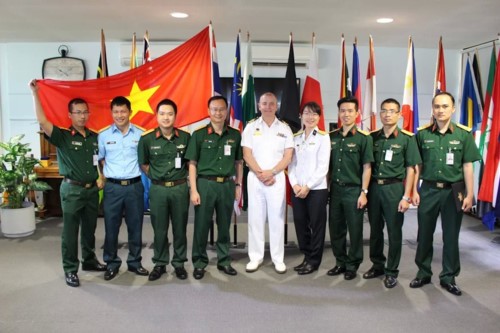Các học viên Học Bổng Thạc sỹ của Quân đội Việt Nam khóa 2017 tại Trung tâm Đào tạo Quốc Phòng Quốc tế Australia, Laverton, Victoria.