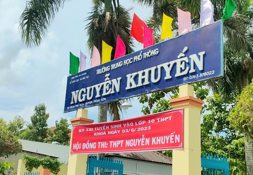Hội đồng coi thi Trường THPT Nguyễn Khuyến (huyện Thoại Sơn, tỉnh An Giang).