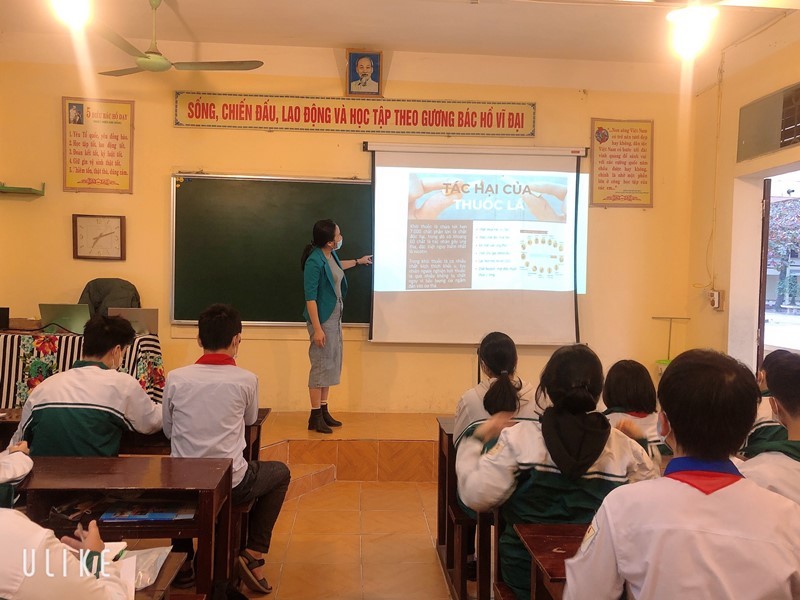 Tác hại của thuốc lá được lồng ghép dạy trong một số môn học ở Trường THCS Lâm Thao