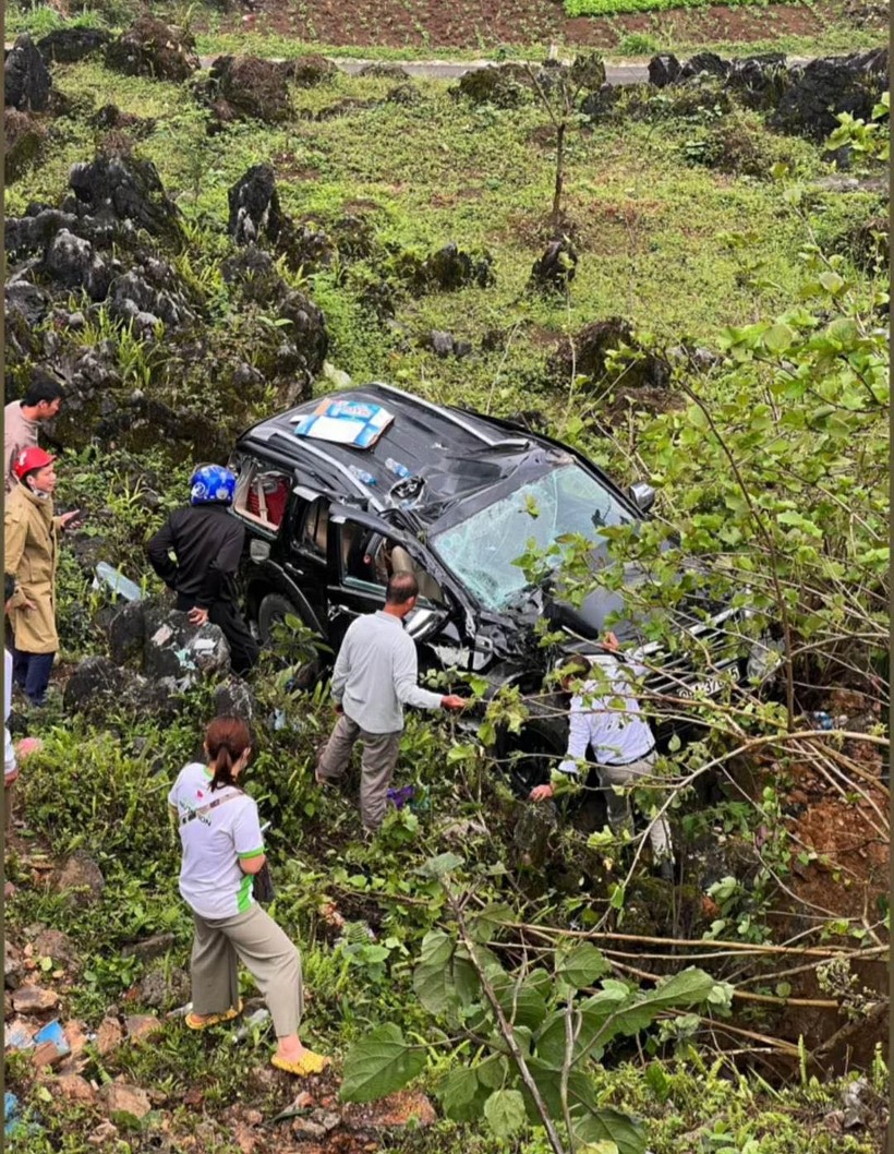 Khu vực chiếc xe gặp nạn thuộc đoạn cuối của đèo Mã Pì Lèng.