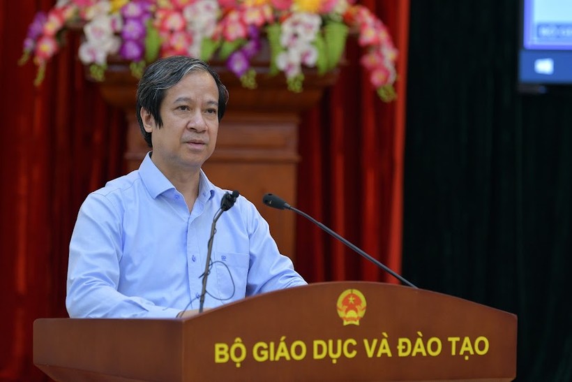 Bộ trưởng Bộ GD&ĐT Nguyễn Kim Sơn phát biểu tại Hội nghị Giáo dục Đại học năm 2021.