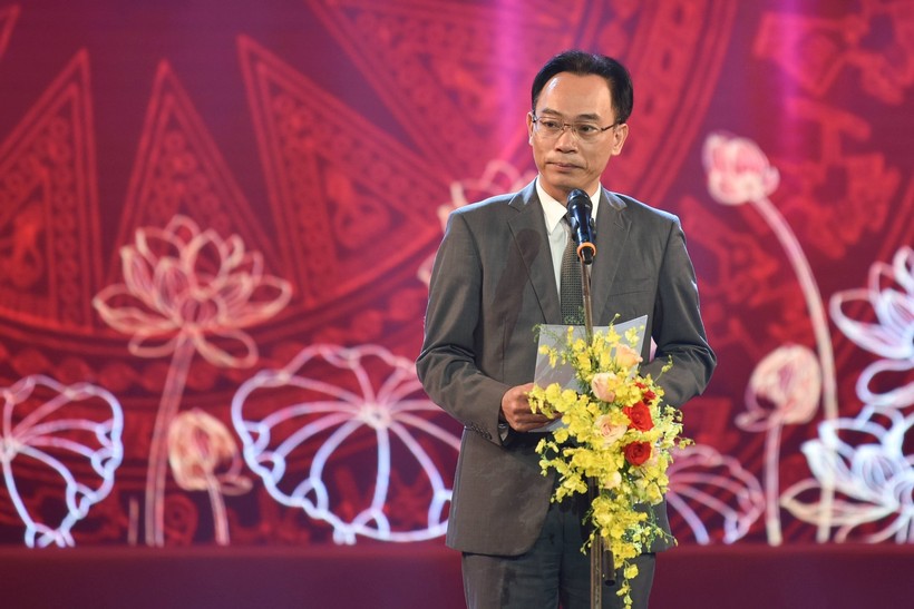 Thứ trưởng Bộ Giáo dục và Đào tạo Bộ Giáo dục và Đào tạo Hoàng Minh Sơn phát biểu tại buổi lễ.