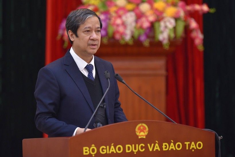 Bộ trưởng Bộ Giáo dục và Đào tạo Nguyễn Kim Sơn phát biểu kết luận hội nghị.