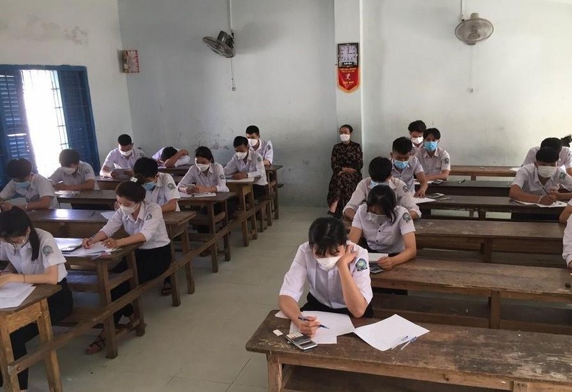 Học sinh Trường THPT Nguyễn Trường Tộ (Phú Yên) thi thử tốt nghiệp THPT năm 2022. Ảnh: Website nhà trường.